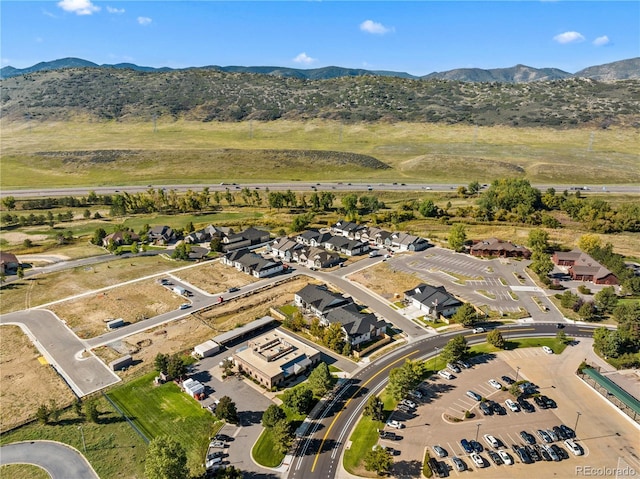 aerial view with a mountain view