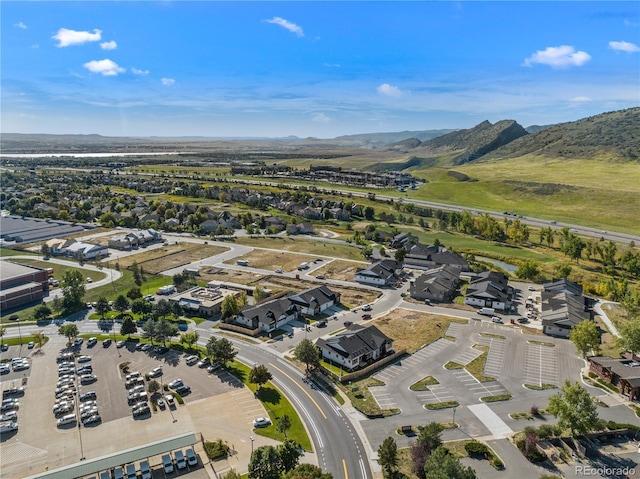 bird's eye view featuring a mountain view