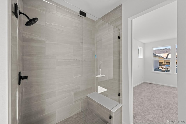 bathroom with an enclosed shower