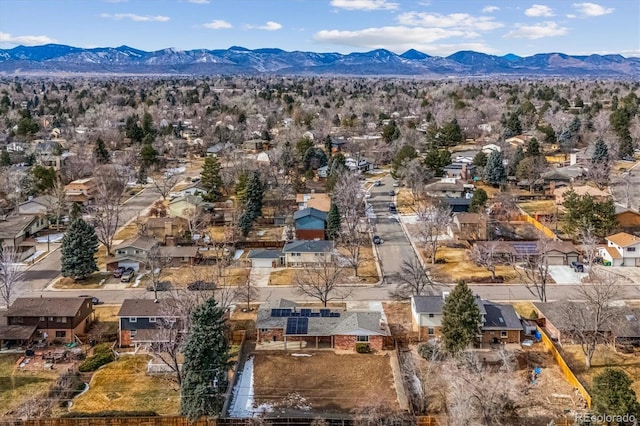 bird's eye view featuring a mountain view