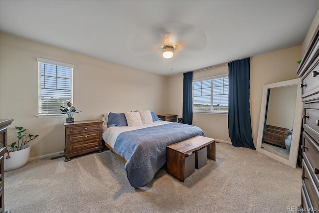 23831 Eagle Bend Ln, Parker, CO 80138 - bedroom with light carpet, baseboards, and ceiling fan