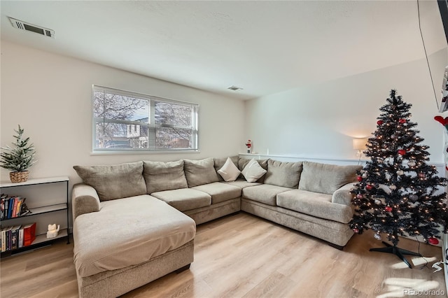 living room featuring light hardwood / wood-style floors