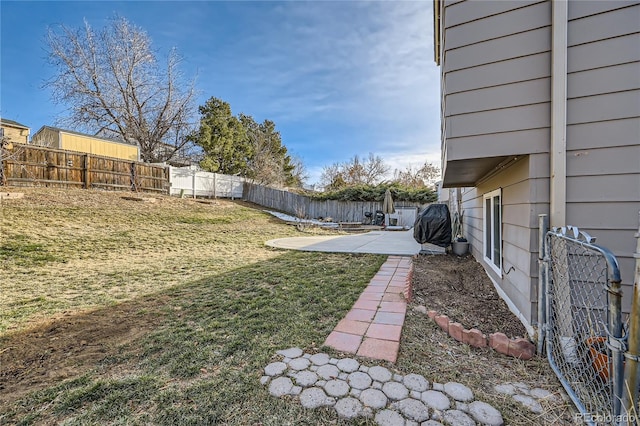 view of yard with a patio area