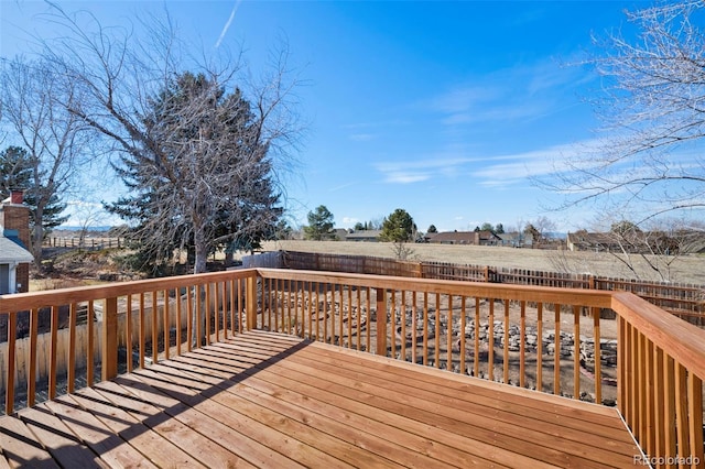 wooden deck featuring a fenced backyard