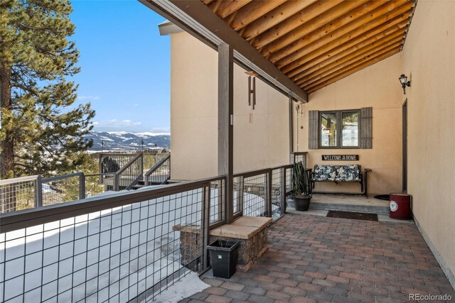 balcony with a mountain view