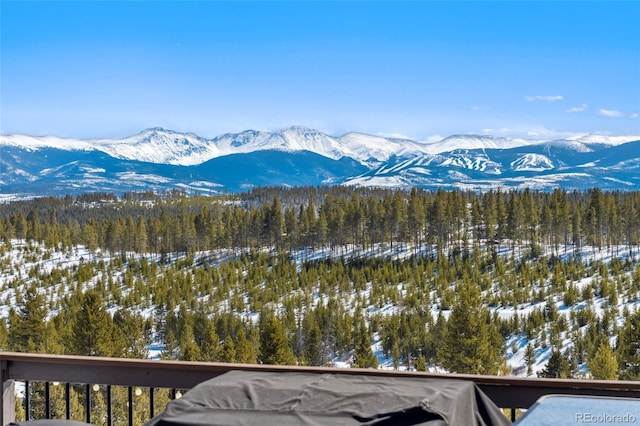 mountain view with a view of trees