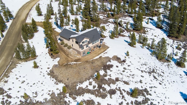 view of snowy aerial view