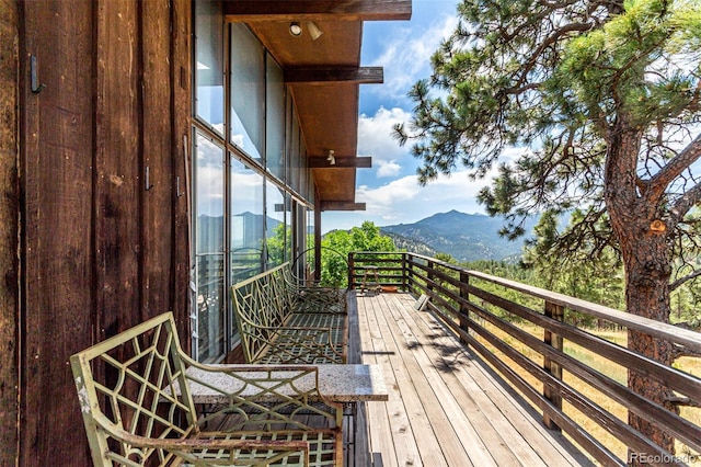 398 Leonards Rd, Boulder, CO 80302 - wooden deck featuring a mountain view