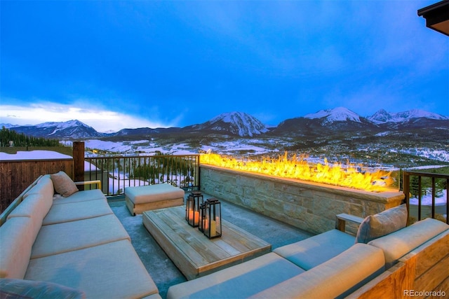 65 Aerie Dr, Silverthorne, CO 80498 - wooden terrace featuring an outdoor hangout area and a mountain view