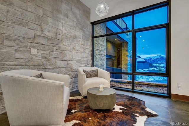 65 Aerie Dr, Silverthorne, CO 80498 - living area with concrete floors and baseboards