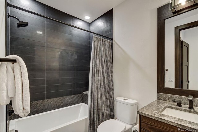 65 Aerie Dr, Silverthorne, CO 80498 - bathroom featuring vanity and shower / bathtub combination with curtain