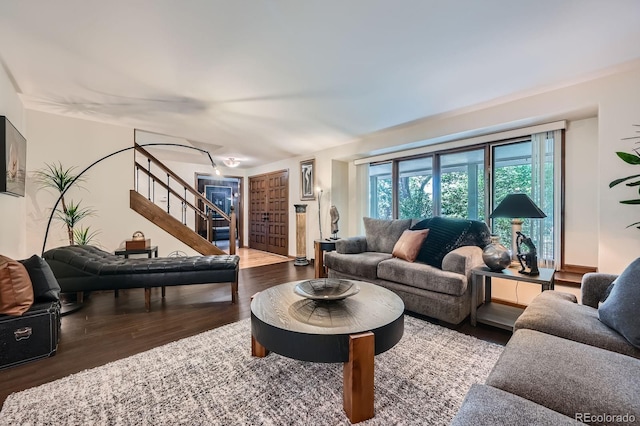 4878 W 98th Ave, Westminster, CO 80031 - living room featuring stairway and wood finished floors