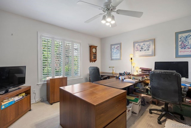 9278 E Aspen Hill Pl, Lone Tree, CO 80124 - home office with ceiling fan and light colored carpet