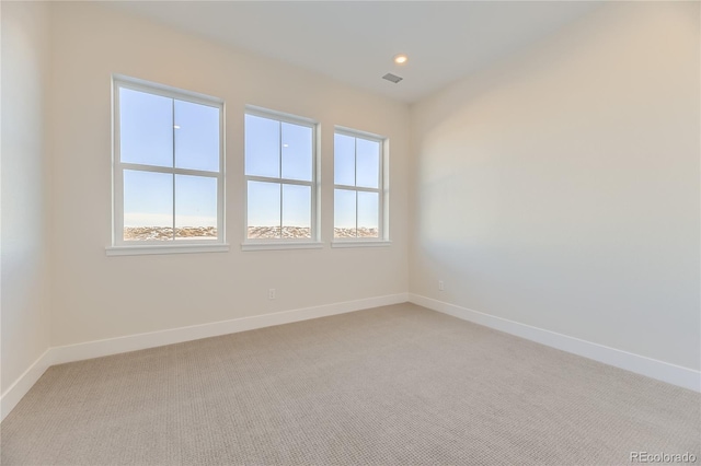 empty room with light carpet and a wealth of natural light