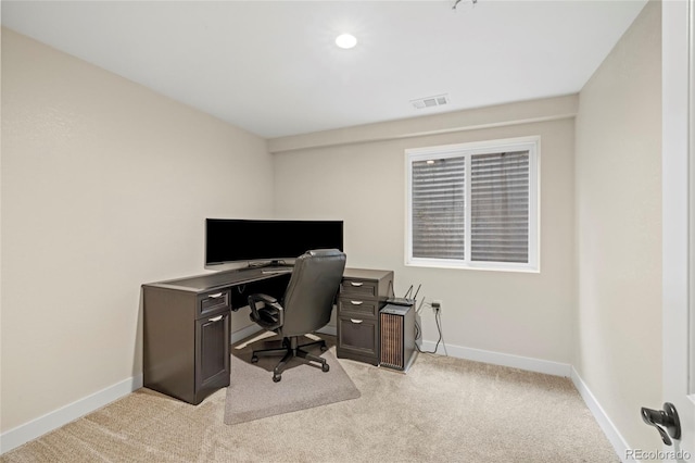 1285 Aberdeen Dr, Broomfield, CO 80020 - office with light carpet, baseboards, and recessed lighting