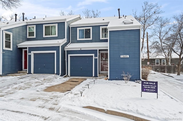 view of front of house with a garage