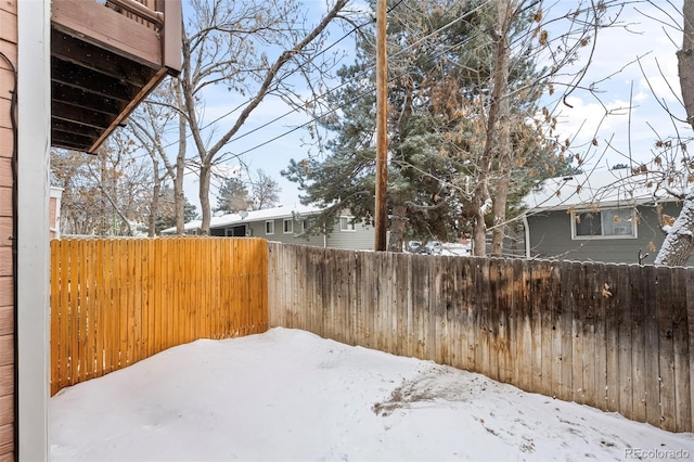 view of snowy yard