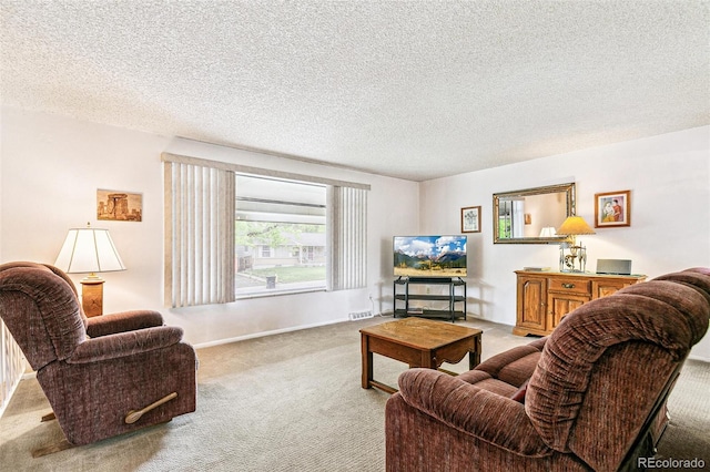 7503 Saulsbury St, Arvada, CO 80003 - carpeted living room with a textured ceiling