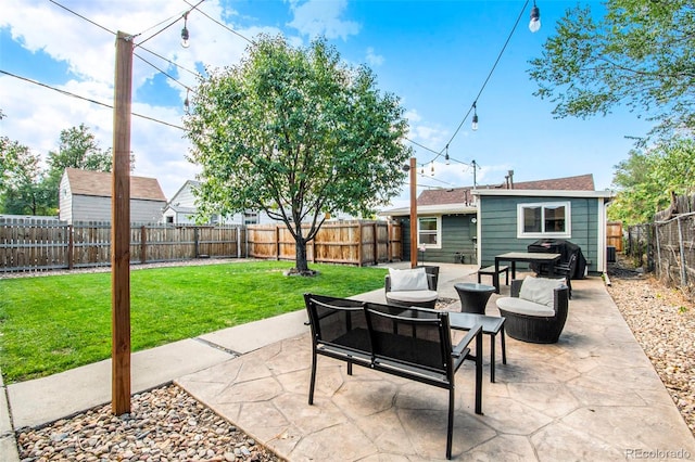 view of patio with an outdoor living space