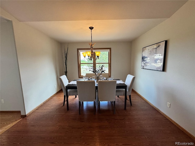 100 River Run Dr, Buena Vista, CO 81211 - dining room featuring a chandelier and dark wood finished floors