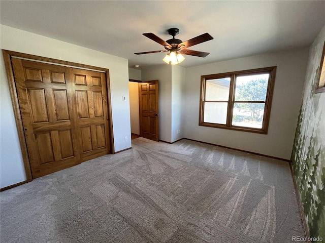100 River Run Dr, Buena Vista, CO 81211 - unfurnished bedroom with light colored carpet, ceiling fan, and a closet