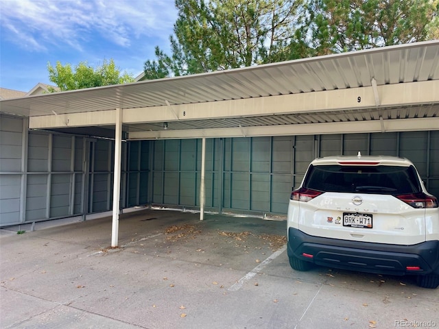 view of car parking with a carport