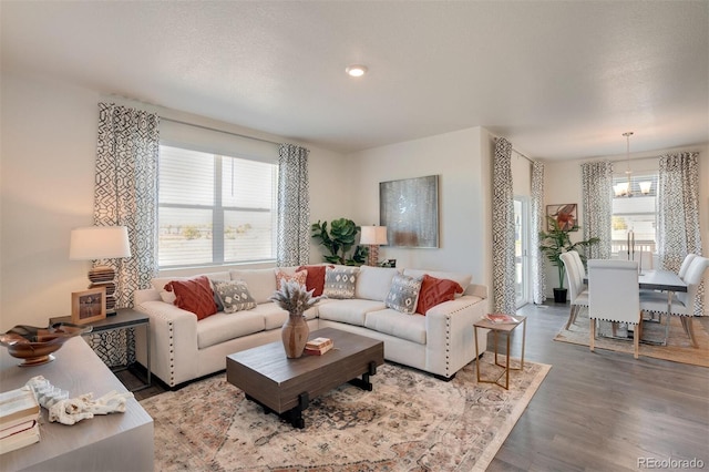 living room featuring hardwood / wood-style flooring