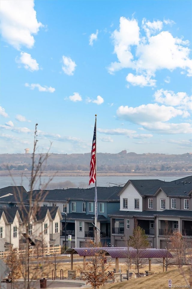 view of mountain feature with a residential view