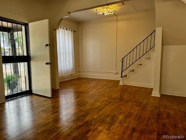 entryway featuring dark hardwood / wood-style flooring