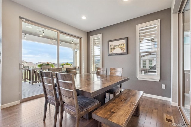 2234 S Nile St, Denver, CO 80228 - dining space featuring hardwood / wood-style flooring and recessed lighting