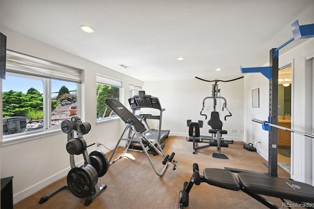 10520 W Vassar Dr, Lakewood, CO 80227 - exercise area with recessed lighting, carpet, and baseboards