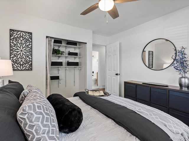 4740 W Wyoming Pl, Denver, CO 80219 - bedroom featuring a closet and a ceiling fan