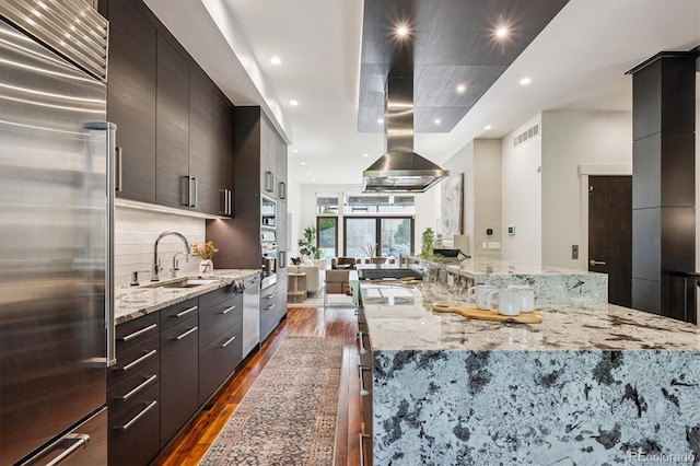 370 Garfield St, Denver, CO 80206 - kitchen with appliances with stainless steel finishes, modern cabinets, and recessed lighting