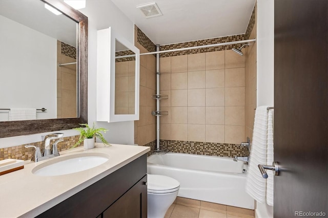 370 Garfield St, Denver, CO 80206 - full bathroom with vanity, shower / washtub combination, and tile patterned flooring
