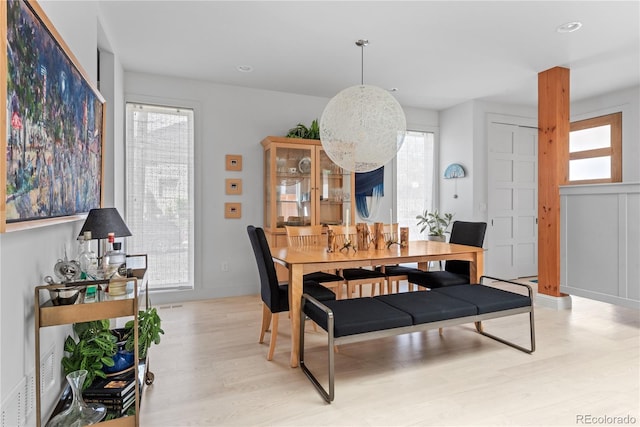 501 S Race St, Denver, CO 80209 - dining room with light wood-type flooring, plenty of natural light, and recessed lighting