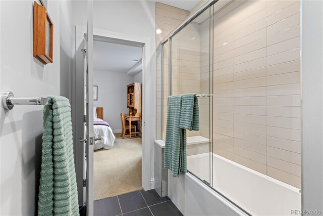 501 S Race St, Denver, CO 80209 - full bath with enclosed tub / shower combo, connected bathroom, and tile patterned floors