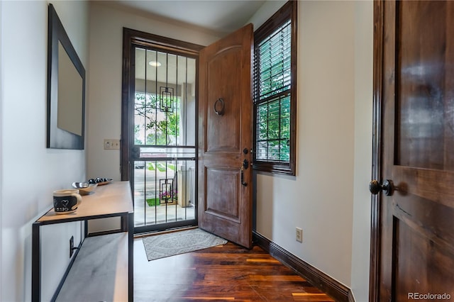 690 S Emerson St, Denver, CO 80209 - foyer entrance featuring dark wood finished floors and baseboards