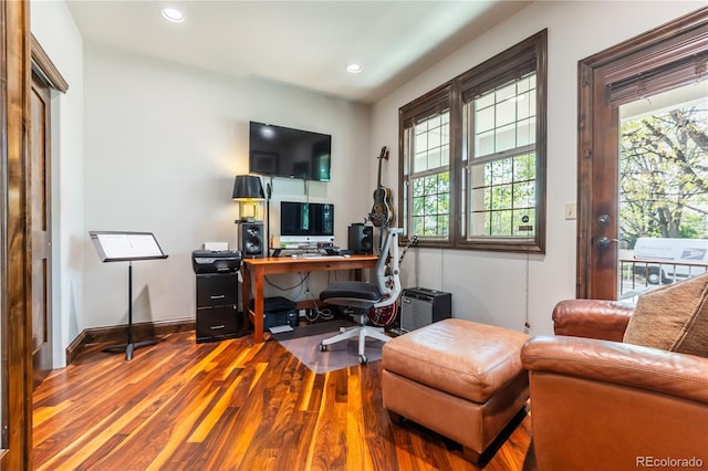 690 S Emerson St, Denver, CO 80209 - office featuring wood finished floors and recessed lighting