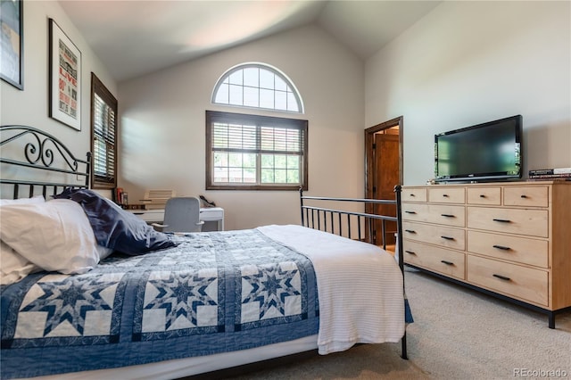 690 S Emerson St, Denver, CO 80209 - bedroom with carpet and high vaulted ceiling