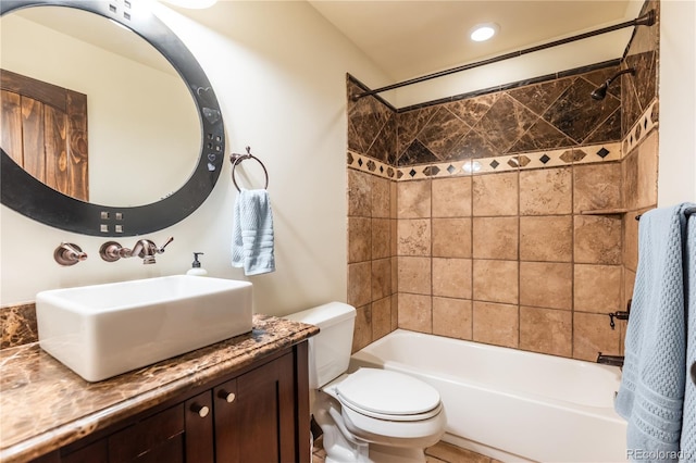 690 S Emerson St, Denver, CO 80209 - bathroom featuring vanity, bathtub / shower combination, and recessed lighting