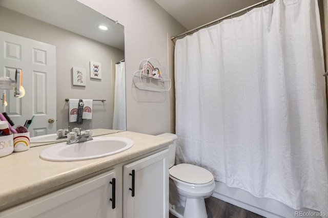 6819 S Webster St Unit B, Littleton, CO 80128 - bathroom featuring vanity, recessed lighting, and shower / bath combo