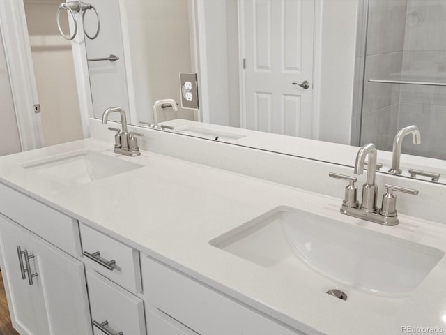 full bathroom featuring double vanity