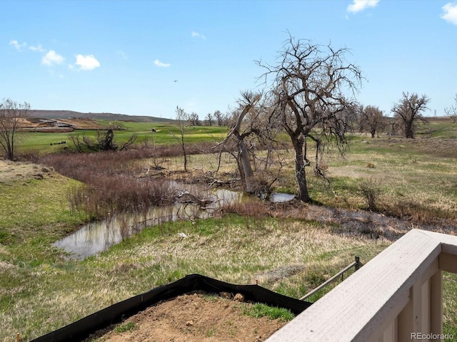 view of yard featuring a view of countryside