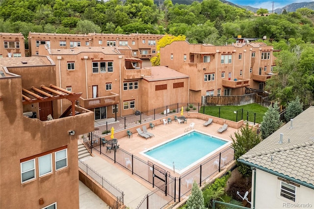 10 Taos Pl, Manitou Springs, CO 80829 - community pool featuring a patio area and a mountain view