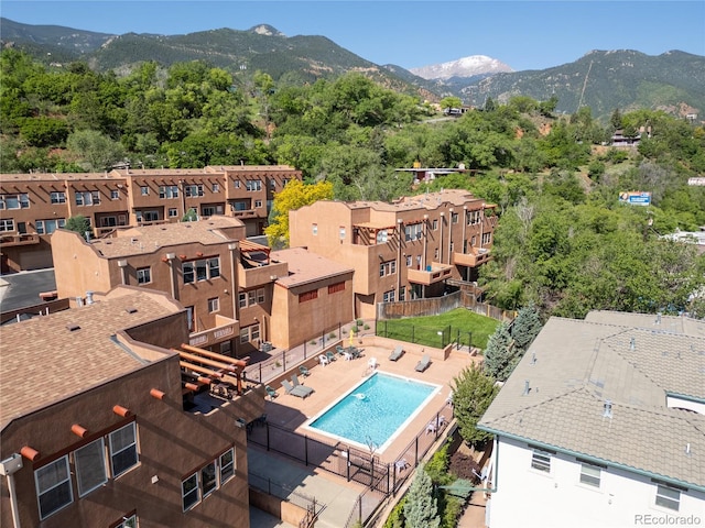 10 Taos Pl, Manitou Springs, CO 80829 - aerial view of a mountainous background and a pool