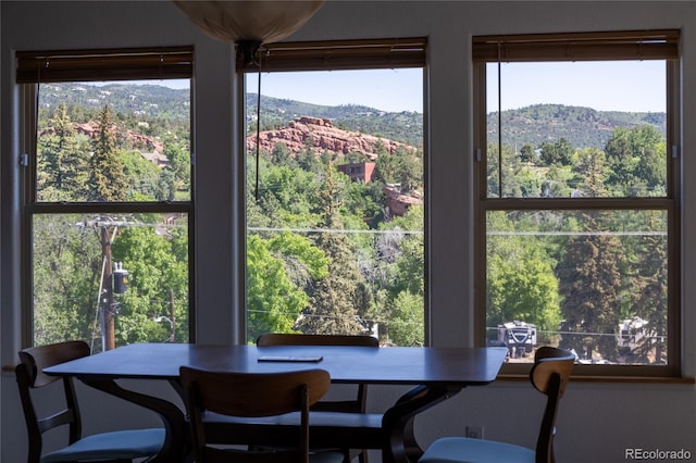 10 Taos Pl, Manitou Springs, CO 80829 - dining area with plenty of natural light and a mountain view