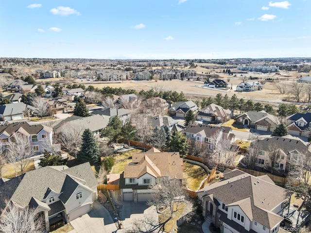 aerial view with a residential view