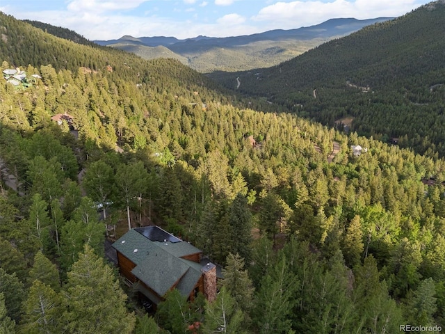 80 Spruce Ct, Evergreen, CO 80439 - view of mountain background featuring a heavily wooded area