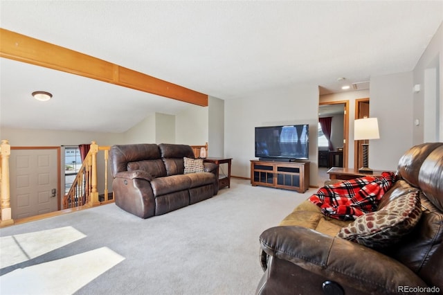 living room featuring carpet floors