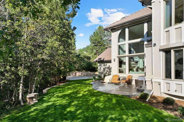 view of yard featuring a patio